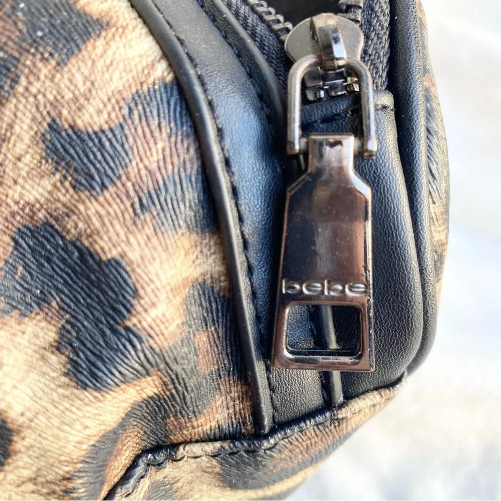 VTG Bebe Brown and‎ Black Animal Print Backpack